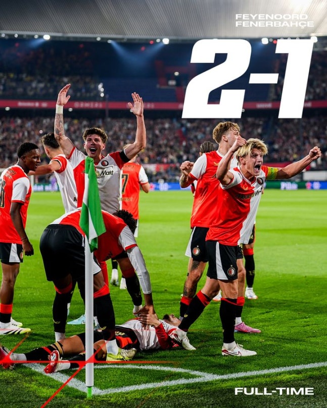 페예노르트, UCL 3차 예선 1차전 페네르바체 2-1 제압... 황인범 84분 소화